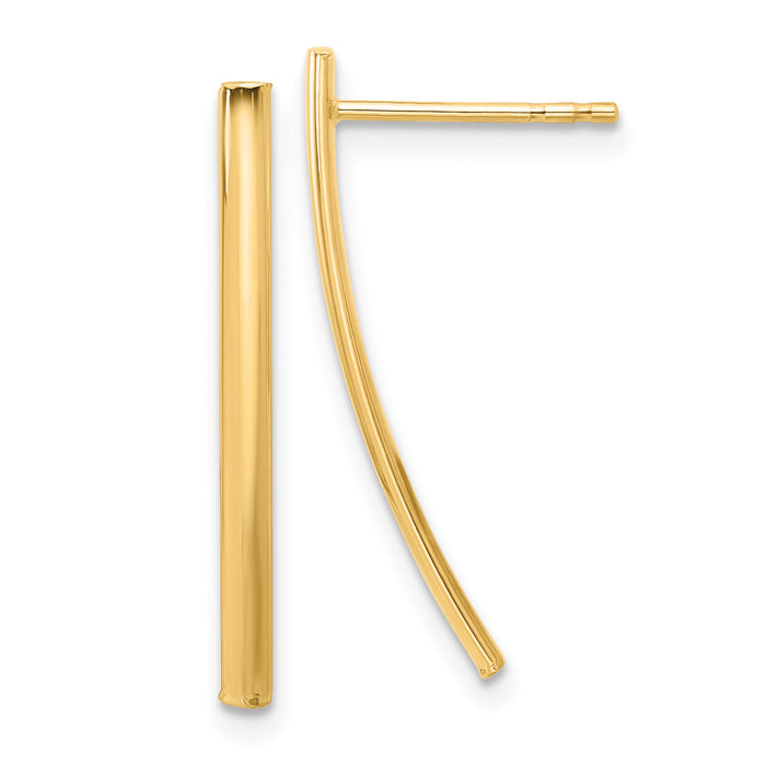 14K Polished Bar Post Earrings-TF2311