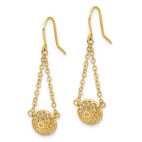 14k Polished Cut Out Hollow Dangle Earrings-TF2322