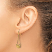 14k Polished Cut Out Hollow Dangle Earrings-TF2322