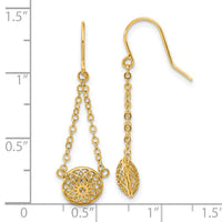 14k Polished Cut Out Hollow Dangle Earrings-TF2322