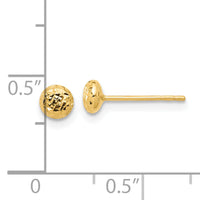 14K Polished and Diamond-cut 4.5mm Button Post Earrings-TF2335