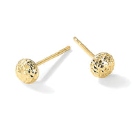 14K Polished and Diamond-cut 4.5mm Button Post Earrings-TF2335