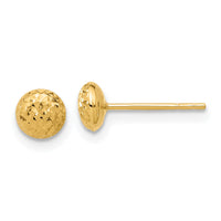14K Polished and Diamond-cut 5.5mm Button Post Earrings-TF2336