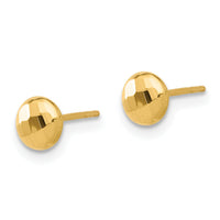 14K Polished and Diamond-cut 5.5mm Button Post Earrings-TF2338