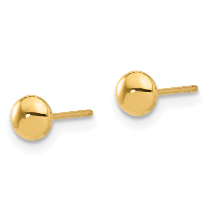 14K Polished 4.5mm Button Post Earrings-TF2339