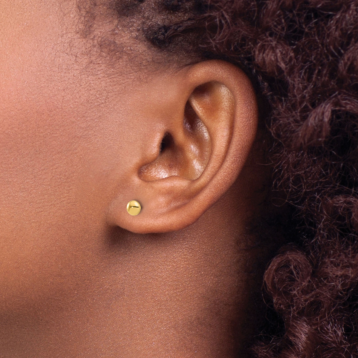 14K Polished 4.5mm Button Post Earrings-TF2339