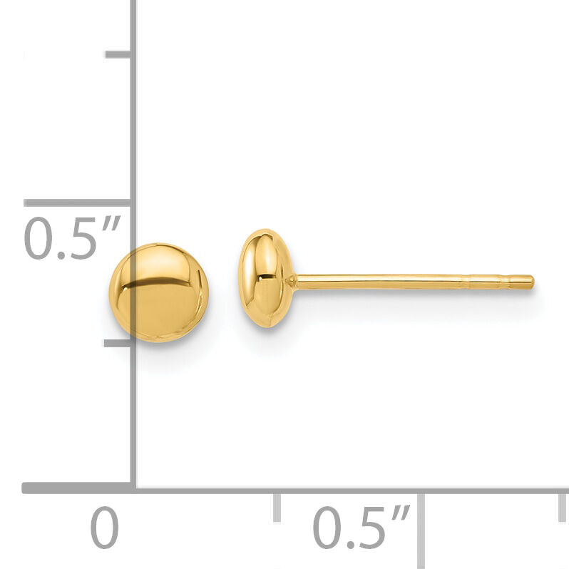 14K Polished 4.5mm Button Post Earrings-TF2339