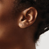 14K Rose Gold Polished 4.5mm Button Post Earrings-TF2339R