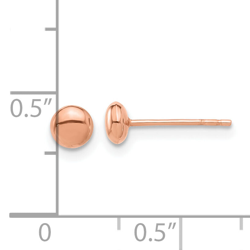 14K Rose Gold Polished 4.5mm Button Post Earrings-TF2339R