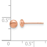 14K Rose Gold Polished 4.5mm Button Post Earrings-TF2339R