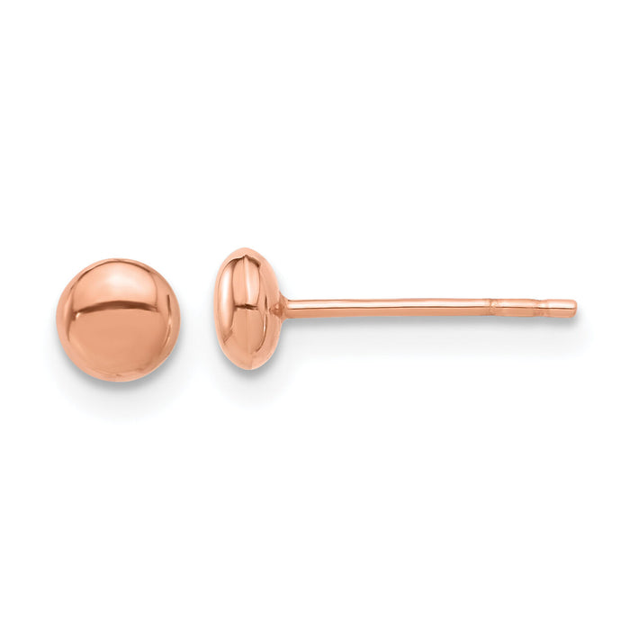 14K Rose Gold Polished 4.5mm Button Post Earrings-TF2339R
