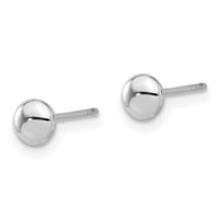 14K White Gold Polished 4.5mm Button Post Earrings-TF2339W