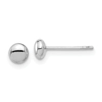 14K White Gold Polished 4.5mm Button Post Earrings-TF2339W