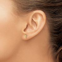 14K Polished Cross Post Earrings-TF2373