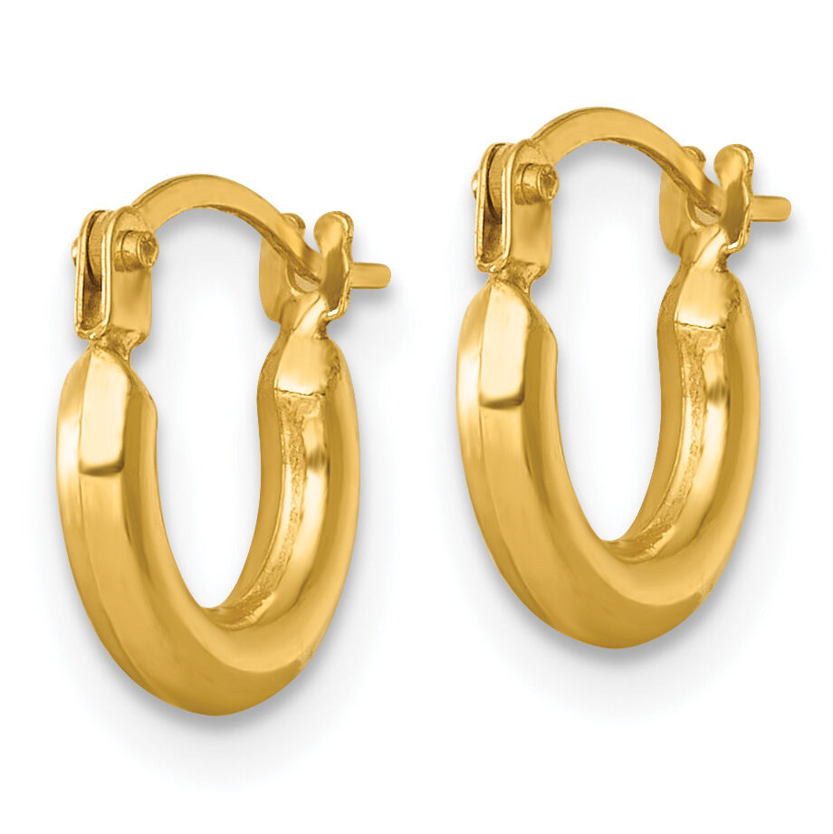 14k Polished 2mm Hoop Earrings-TF2379