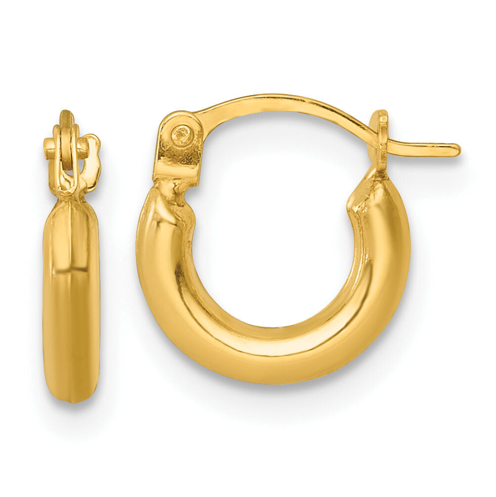 14k Polished 2mm Hoop Earrings-TF2379