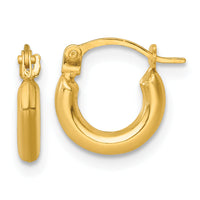 14k Polished 2mm Hoop Earrings-TF2379