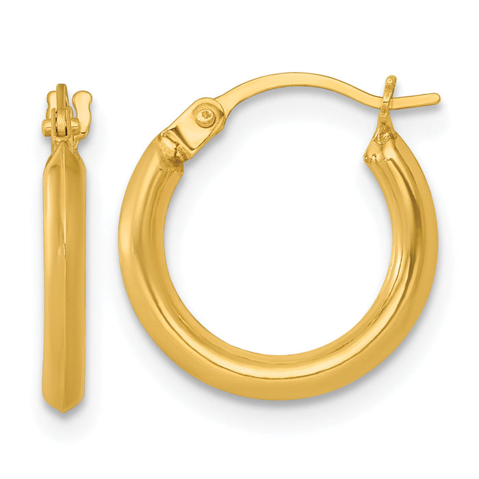 14k Polished 2mm Hoop Earrings-TF2381