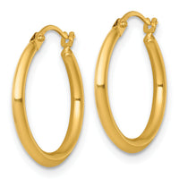 14k Polished 2mm Hoop Earrings-TF2382