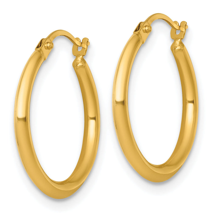 14k Polished 2mm Hoop Earrings-TF2382