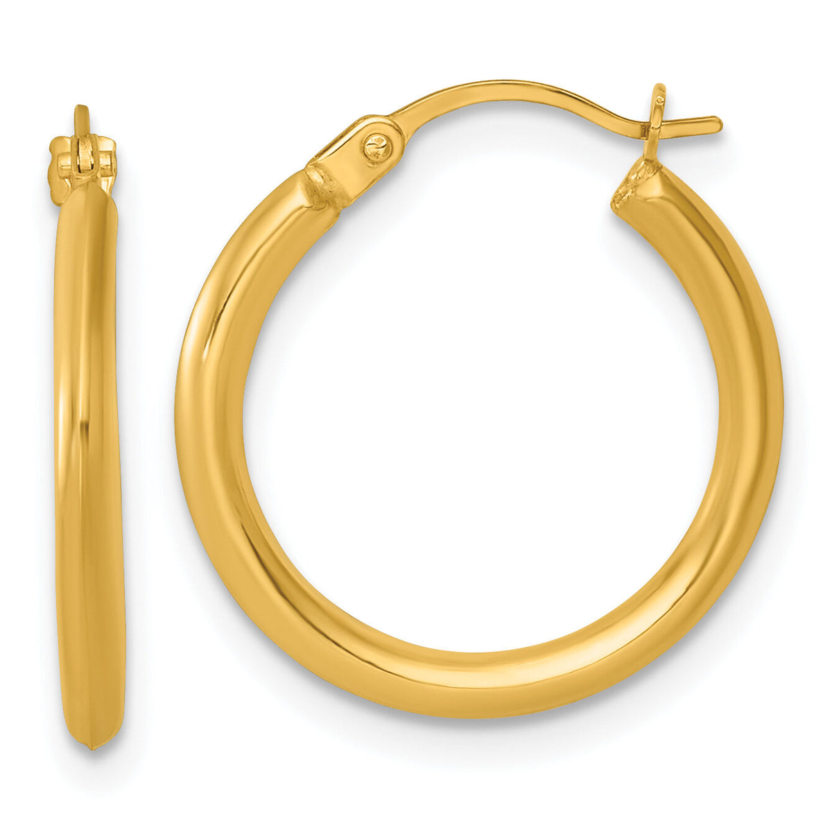14k Polished 2mm Hoop Earrings-TF2382