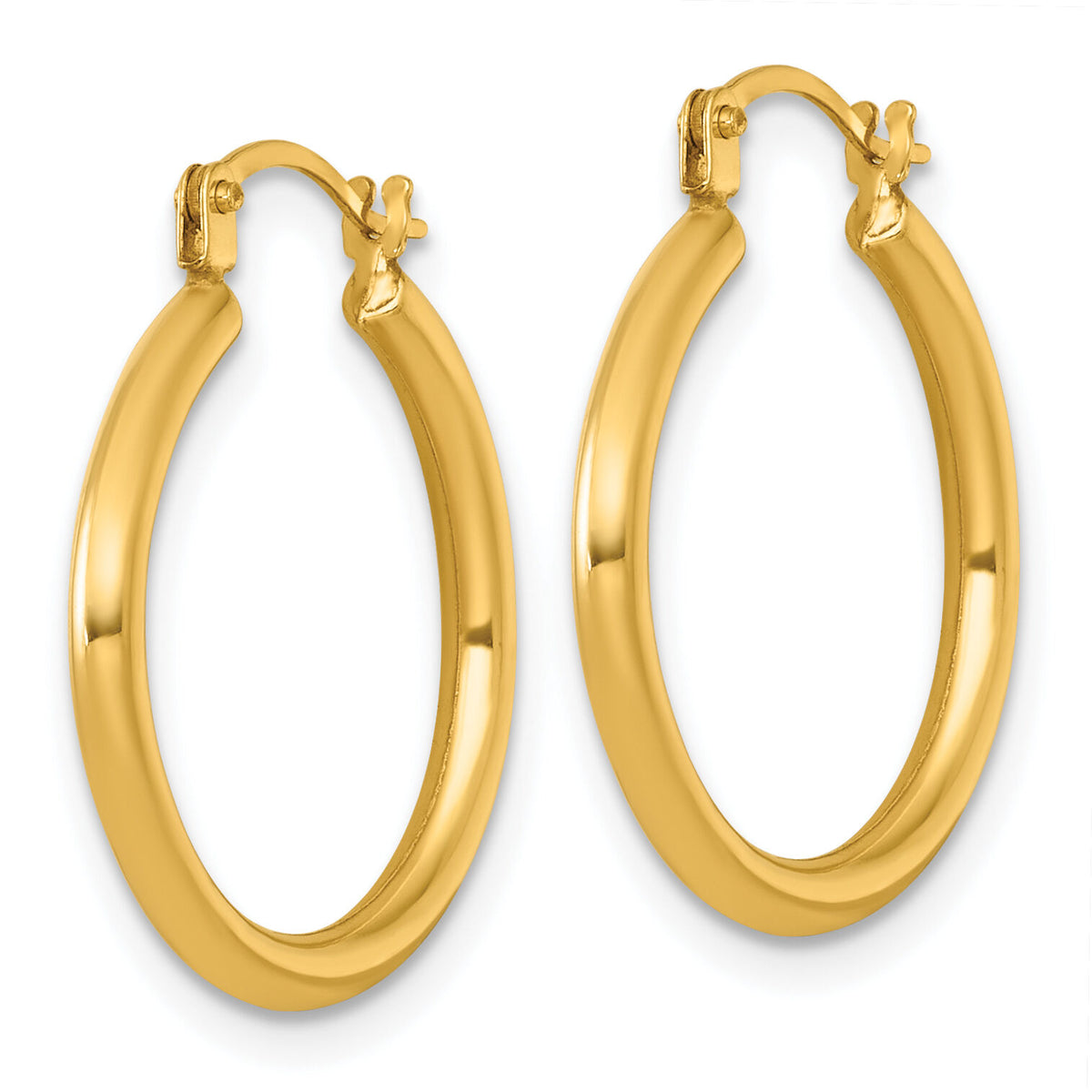 14k Polished 2mm Hoop Earrings-TF2383
