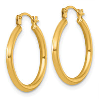14k Polished 2mm Hoop Earrings-TF2383