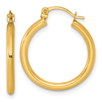 14k Polished 2mm Hoop Earrings-TF2383