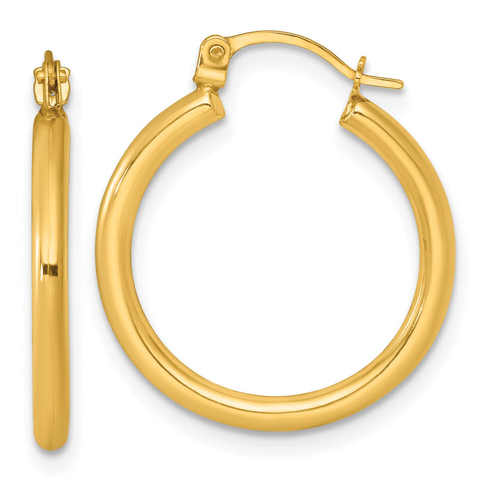 14k Polished 2mm Hoop Earrings-TF2383