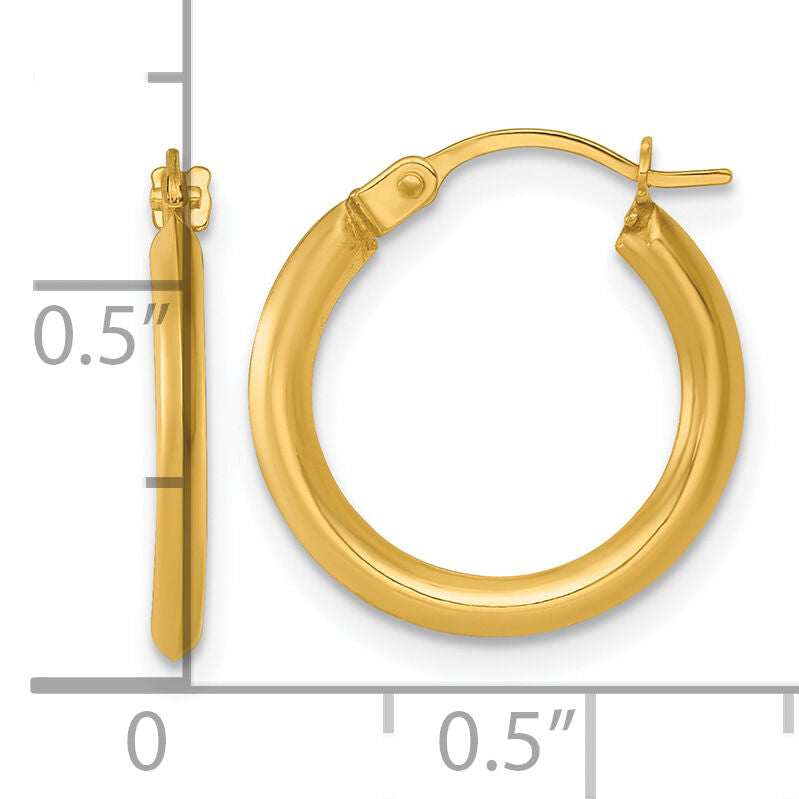 14k Polished 1.5mm Hoop Earrings-TF2384