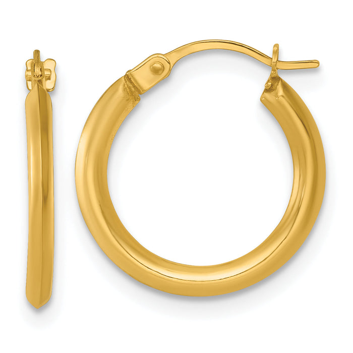 14k Polished 1.5mm Hoop Earrings-TF2384