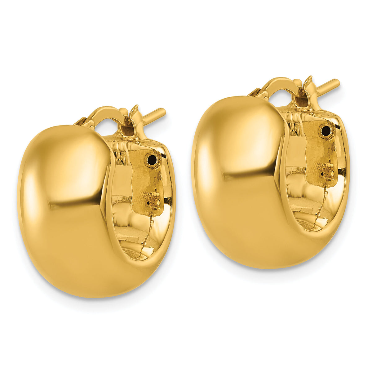14k Polished Hoop Earrings-TF2392