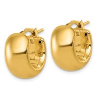 14k Polished Hoop Earrings-TF2392