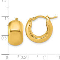 14k Polished Hoop Earrings-TF2392