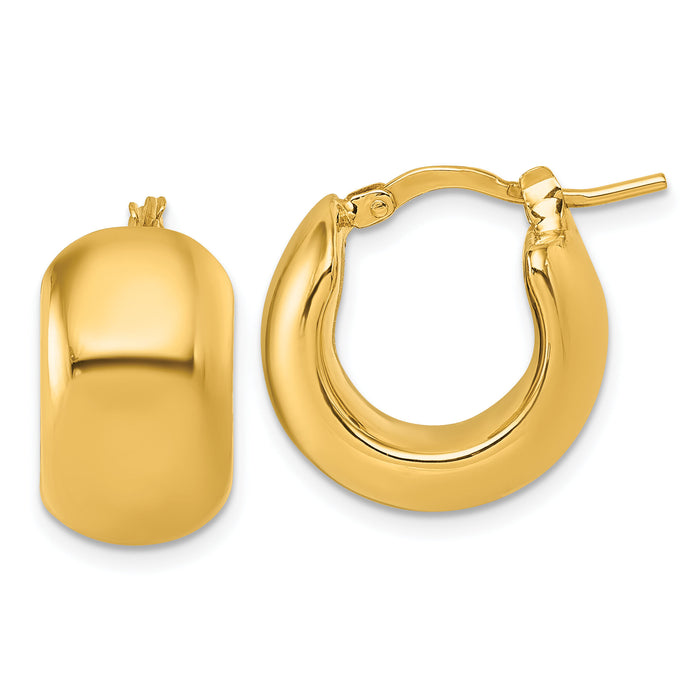 14k Polished Hoop Earrings-TF2392