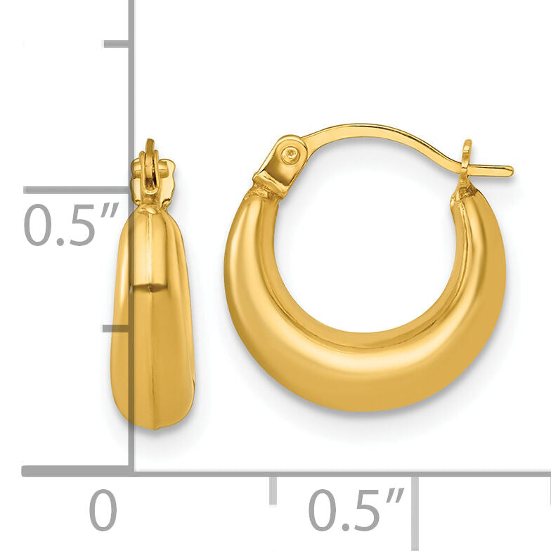 14k Polished 3.8mm Hoop Earrings-TF2393