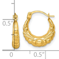 14k Polished Fancy Hoop Earrings-TF2398