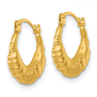 14k Polished Fancy Hoop Earrings-TF2399