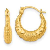 14k Polished Fancy Hoop Earrings-TF2399