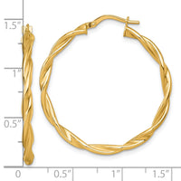 14k Polished Twist Hoop Earrings-TF2432