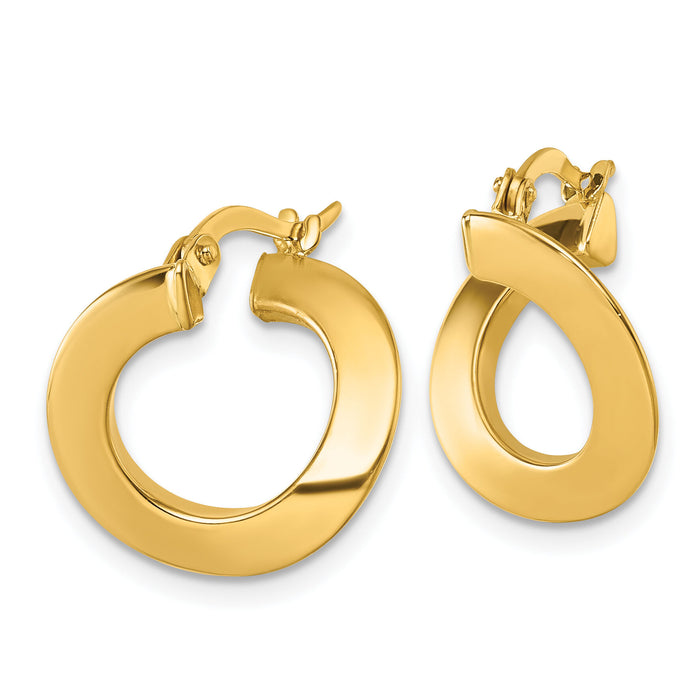 14k Polished Twisted Earrings-TF2440