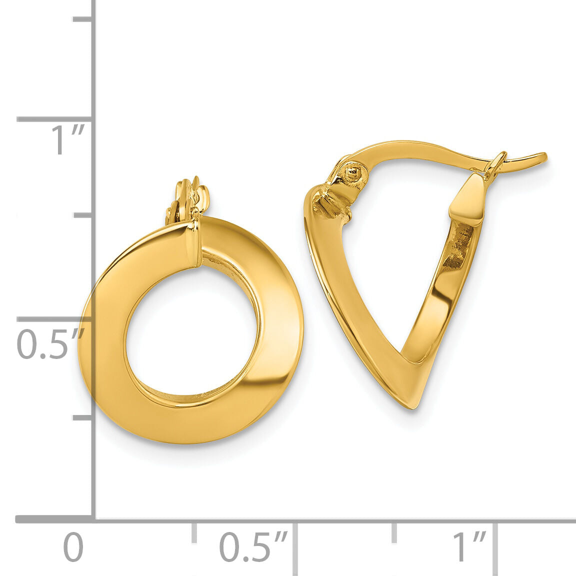 14k Polished Twisted Earrings-TF2440