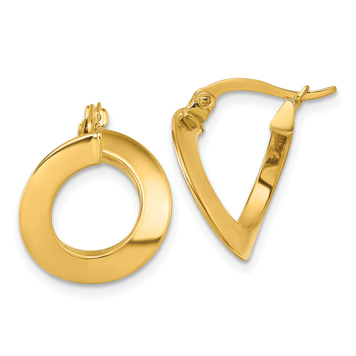 14k Polished Twisted Earrings-TF2440