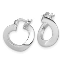 14k White Gold Polished Twisted Oval Hoop Earrings-TF2440W