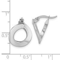 14k White Gold Polished Twisted Oval Hoop Earrings-TF2440W