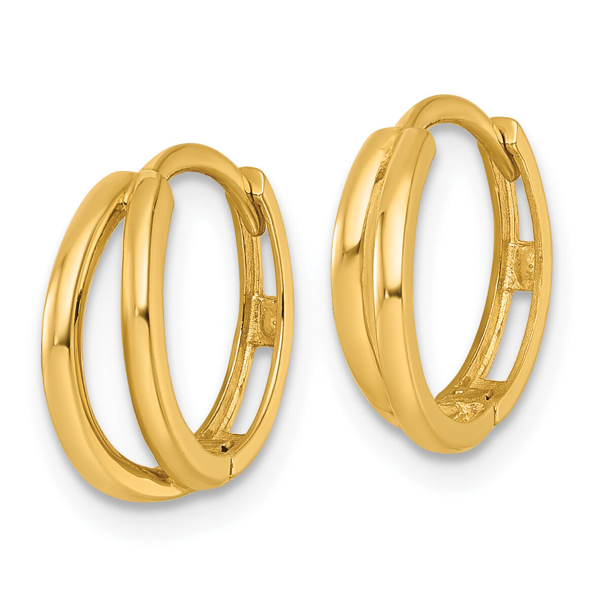 14k Polished Fancy Hinged Round Hoop Earrings-TF2441