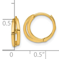 14k Polished Fancy Hinged Round Hoop Earrings-TF2441