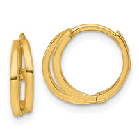 14k Polished Fancy Hinged Round Hoop Earrings-TF2441