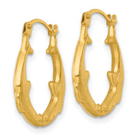 14k Polished Whale Hoop Earrings-TF2450