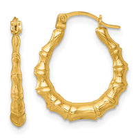 14k Polished Bamboo Hoop Earrings-TF2453